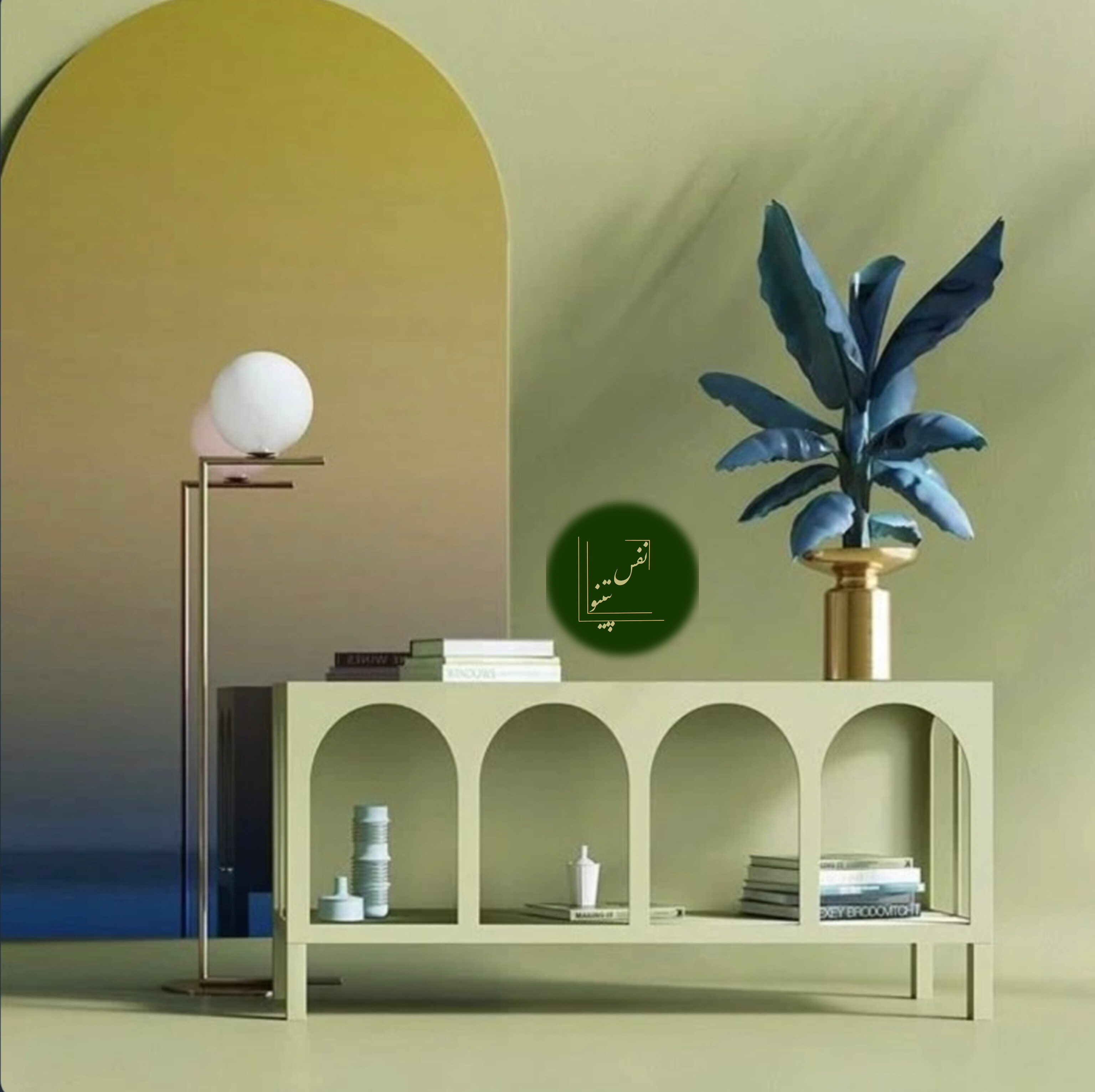 کنسول مینیمال چوبی مدل طاقچه